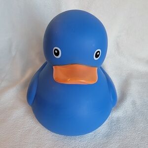 Extra Large Rubber Ducky Blue With Orange Beak 6.5" X 8" Novelty Toy Jeep Baby
